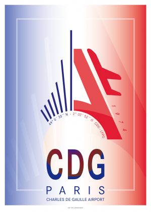 IATA Airport Design CDG Kunstdruck