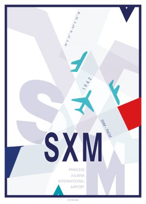 IATA Airport Design SXM Kunstdruck